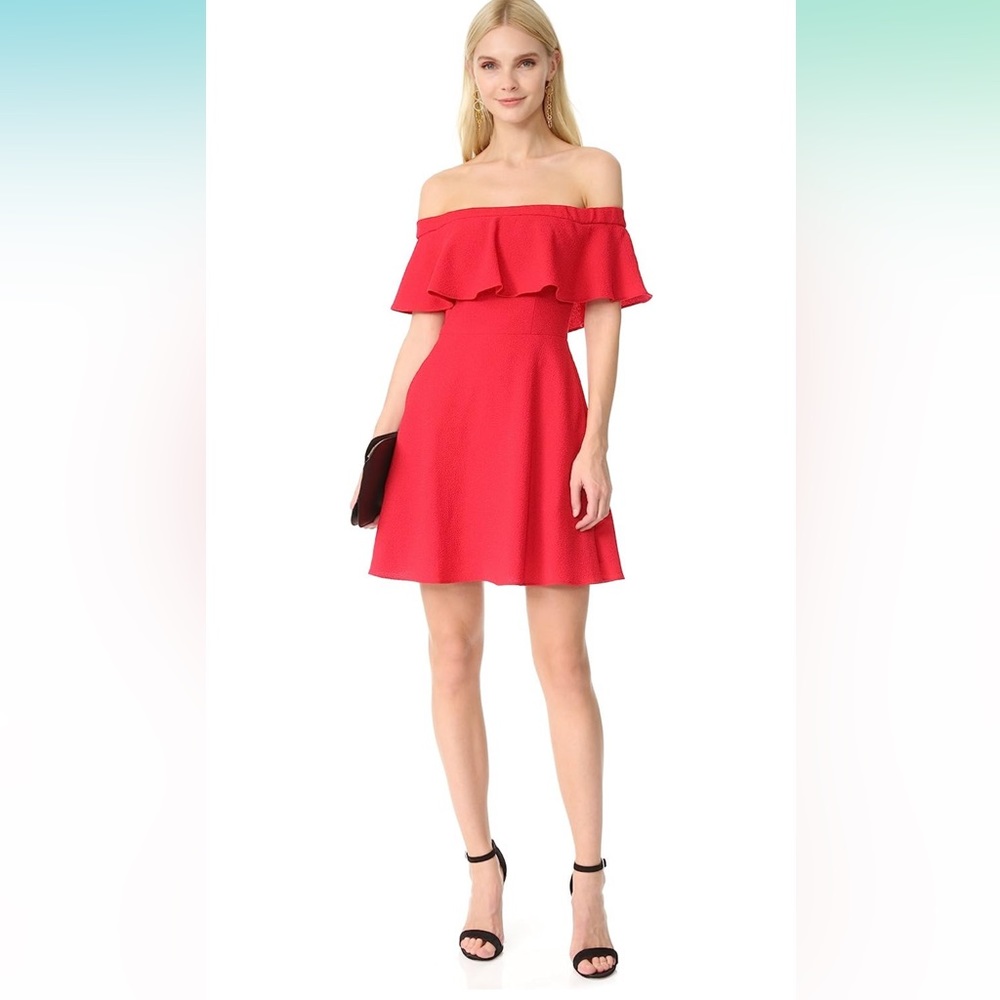 Black Halo red party dress NWT off shoulder